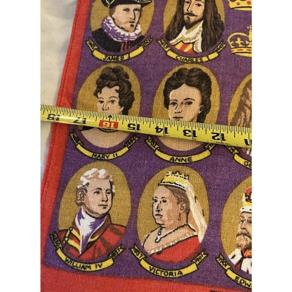 Vintage Ulster Pure Linen Tea Towel 'The British Monarchy' Made in Ireland - Picture 7 of 10